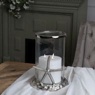 Silver Starfish Candle Hurricane Lantern 22228 bsml