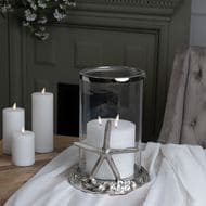 Silver Starfish Candle Hurricane Lantern 22228 csml