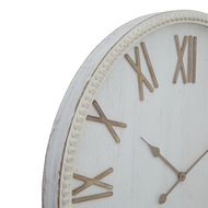 Large Rustic White Clock With Beaded Frame 23655 asml