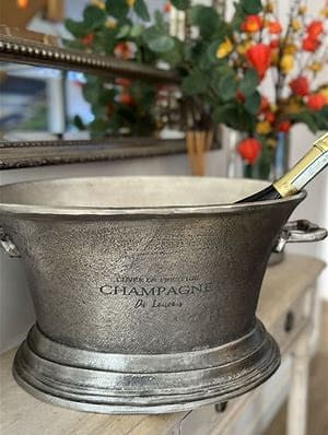 Large Antique Pewter Champagne Cooler th 1 2