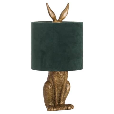 Antique Gold Hare Table Lamp With Green Velvet Shade 20696 480x480 1