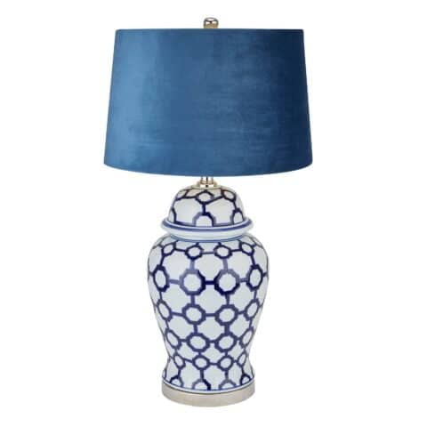 Acanthus Blue And White Ceramic Lamp With Blue Velvet Shade 22066 480x480 1