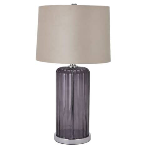 Alberta Metallic Glass Lamp With Velvet Shade - Image 6