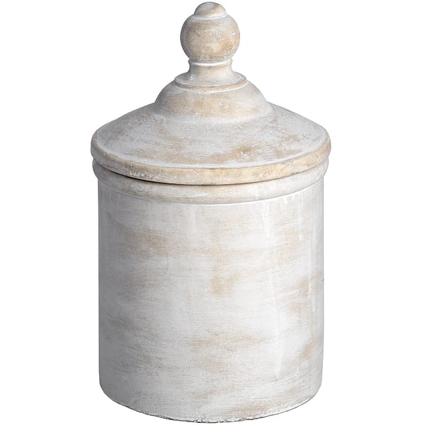 Large Antique White Cannister 18002