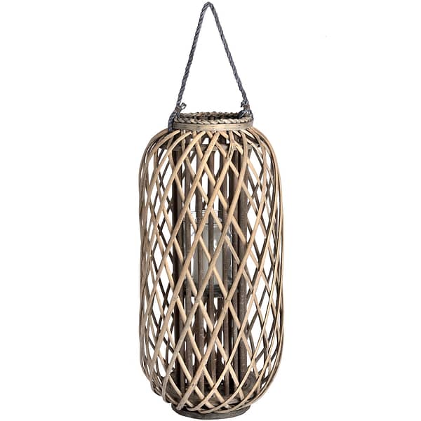 Large Standing Wicker Lantern 18731