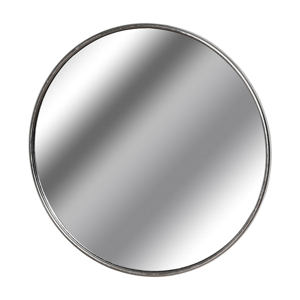 Silver Foil Large Circular Metal Wall Mirror 18901