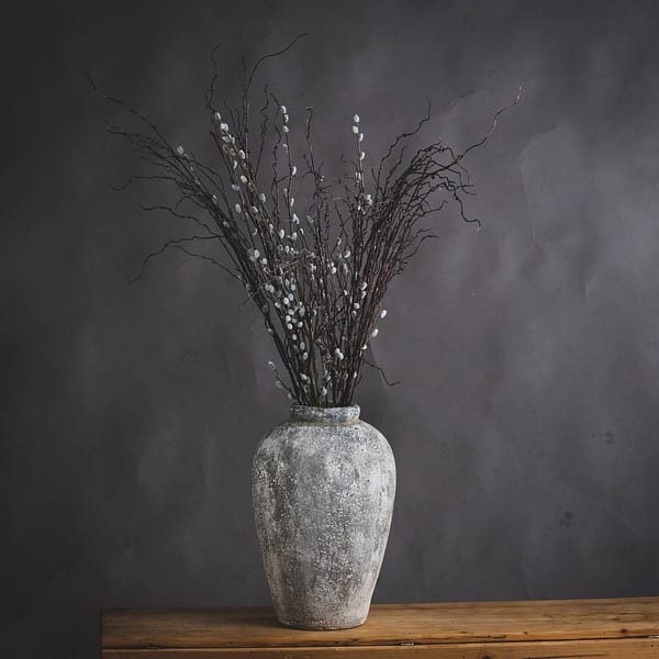 Tall Aged Stone Ceramic Vase - Image 5