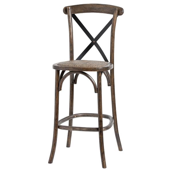 Oak Cross Back Bar Stool 20572