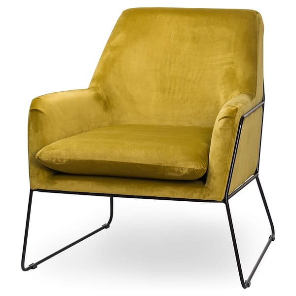 Eva Framed Mustard Velvet Club Chair 20667