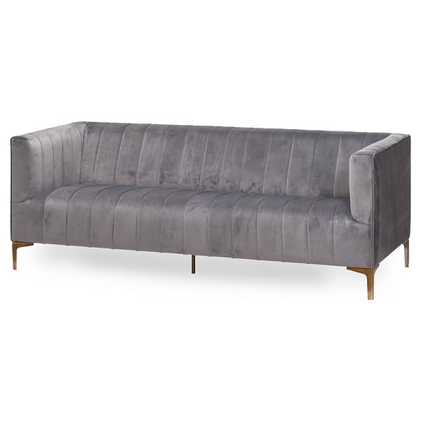 Emperor Grey Velvet 2 Seater Sofa With Chrome Legs 20673