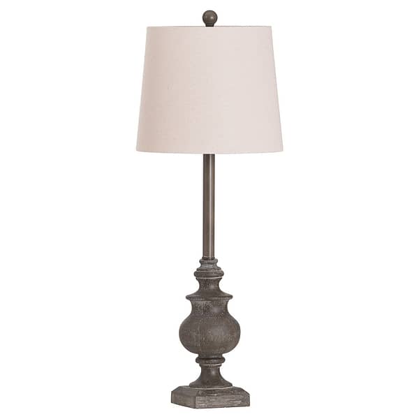 Calven Antiqued Table Lamp With Natural Shade 20702