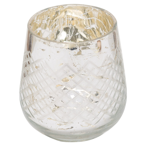 Medium Silver Foiled Candle Holder 20940