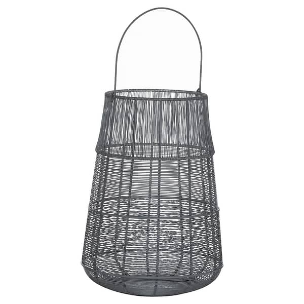 Large Wire Silver And Grey Glowray Conical Lantern 21682