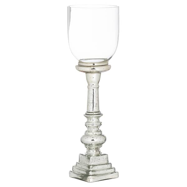 Mercury Effect Glass Top Tall Candle Pillar Holder 21893