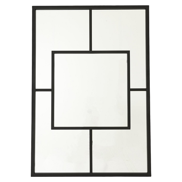 Black Multi Paned Patterned Window Mirror 22136