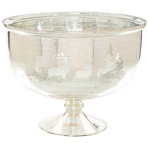 The Noel Collection Silver Forest Scene Footed Bowl 22366