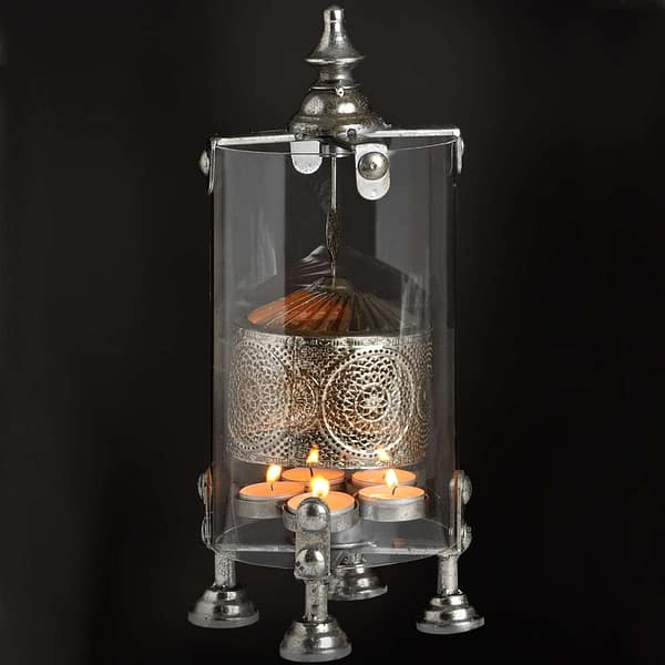 Antique Silver Heart Lantern Spinner 18298 a