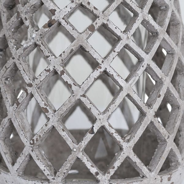 Large Conical Ceramic Lattice Hurricane Lantern 19428 a