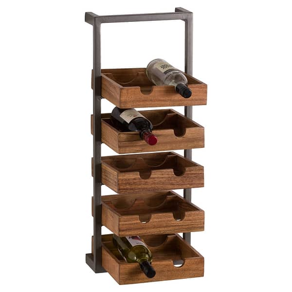 Live Edge Collection 10 Bottle Hanging Wine Rack 20397 a