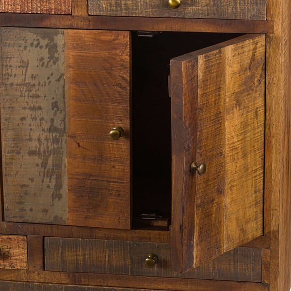 Multi Draw Reclaimed Industrial Chest With Brass Handle 20400 a