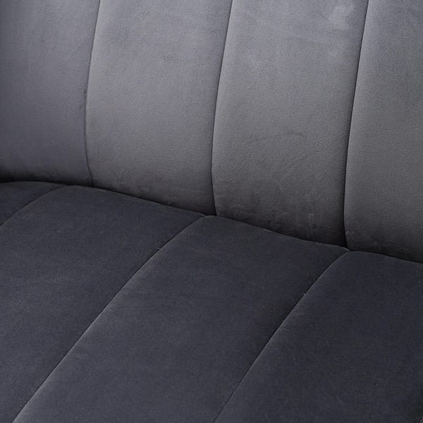 Emperor Grey Velvet Arm Chair With Chrome Legs - Image 2