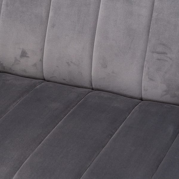 Emperor Grey Velvet 2 Seater Sofa With Chrome Legs 20673 a