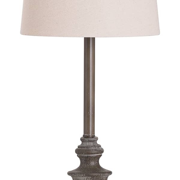 Calven Antiqued Table Lamp With Natural Shade 20702 a