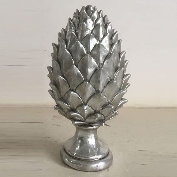 Tall Silver Pinecone Finial 21728 a