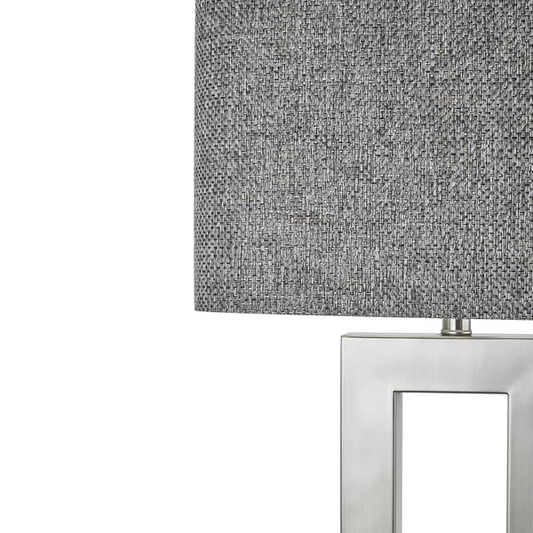 Baleria Chrome Lamp With Woven Shade 22068 a