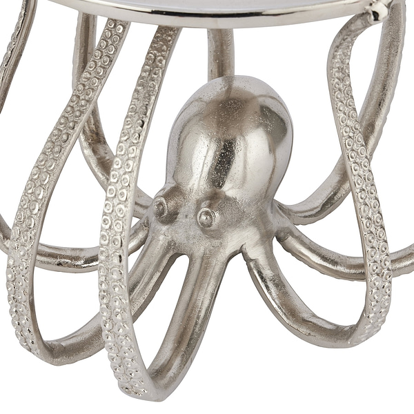 Large Silver Octopus Cake Stand Cloche 22237 a