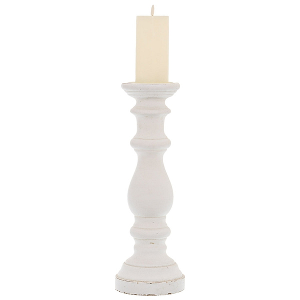 Matt White Large Ceramic Column Candle Holder 22255 a