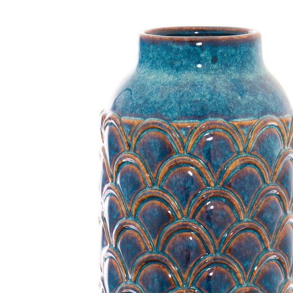 Seville Collection Large Indigo Scalloped Vase 22342 a