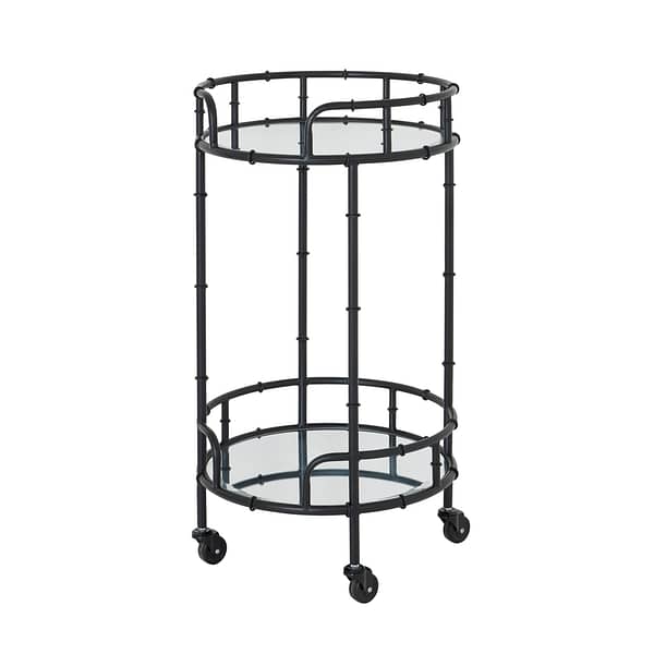 Black Round Drinks Trolley 22482