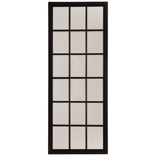 Tall Black Wooden Window Mirror 22492