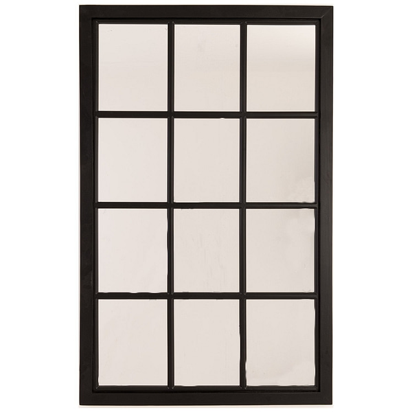 Black Wooden Window Mirror 22493