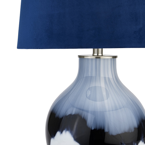 Ice Shadows Table Lamp With Navy Blue Lampshade 22644 a