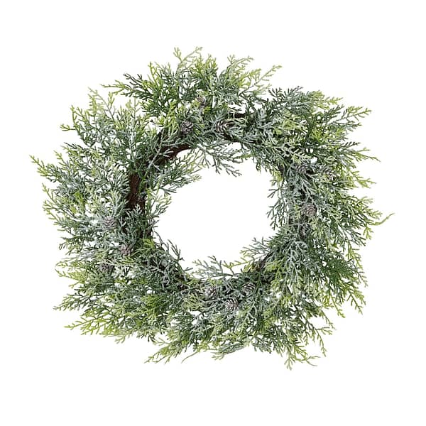 Frosted Pine Wreath With Pinecones 22747