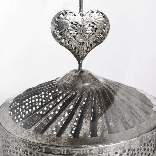 Antique Silver Heart Lantern Spinner 18298 c 1