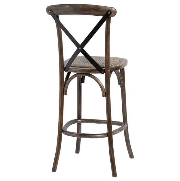 Oak Cross Back Bar Stool 20572 b