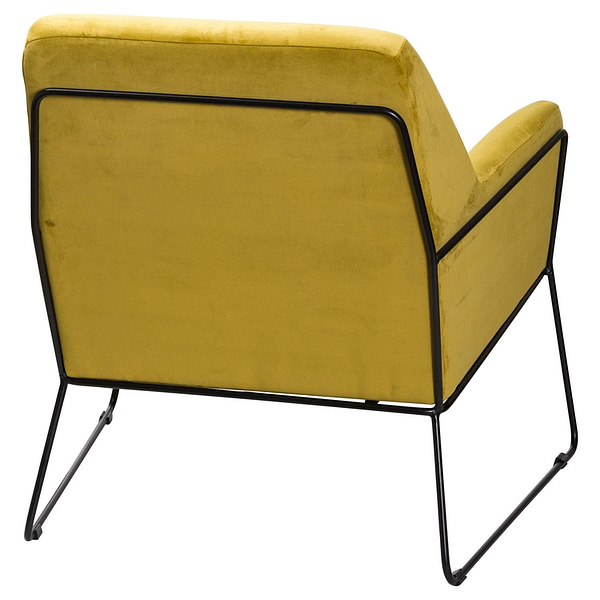 Eva Framed Mustard Velvet Club Chair 20667 b