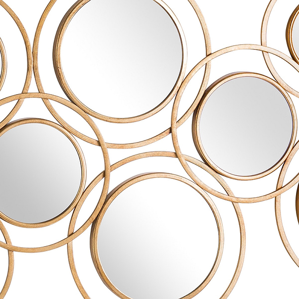 Abstract Gold Circular Wall Mirror 20804 a