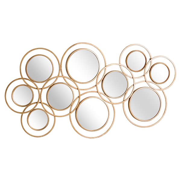 Abstract Gold Circular Wall Mirror 20804