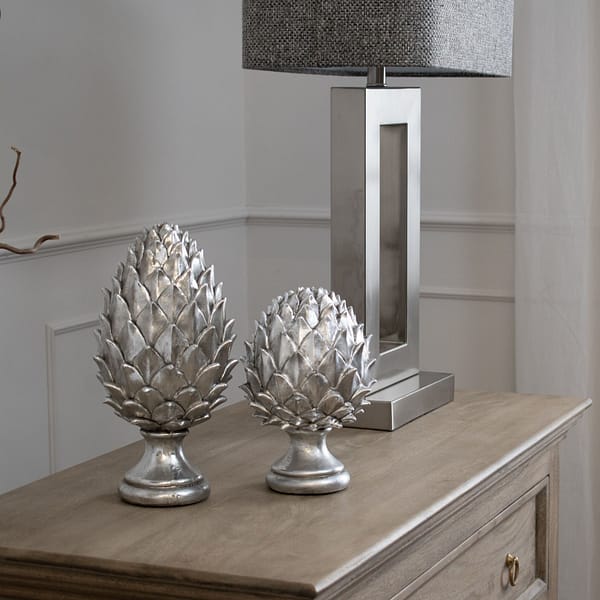 Tall Silver Pinecone Finial 21728 b