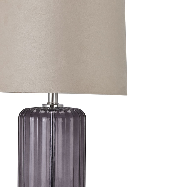 Alberta Metallic Glass Lamp With Velvet Shade - Image 3