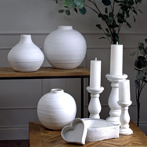 Tiber Matt White Ceramic Vase 22243 b