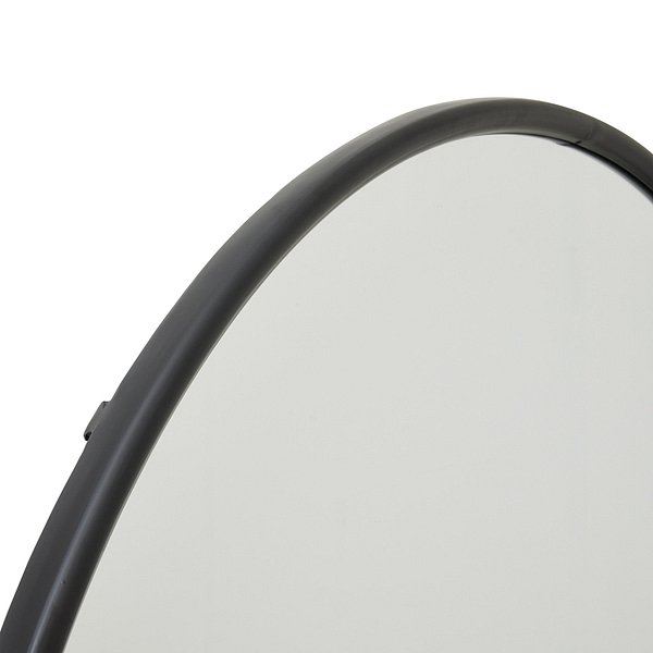 Black Large Circular Metal Wall Mirror 22483 a