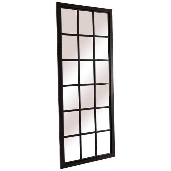 Tall Black Wooden Window Mirror 22492 a