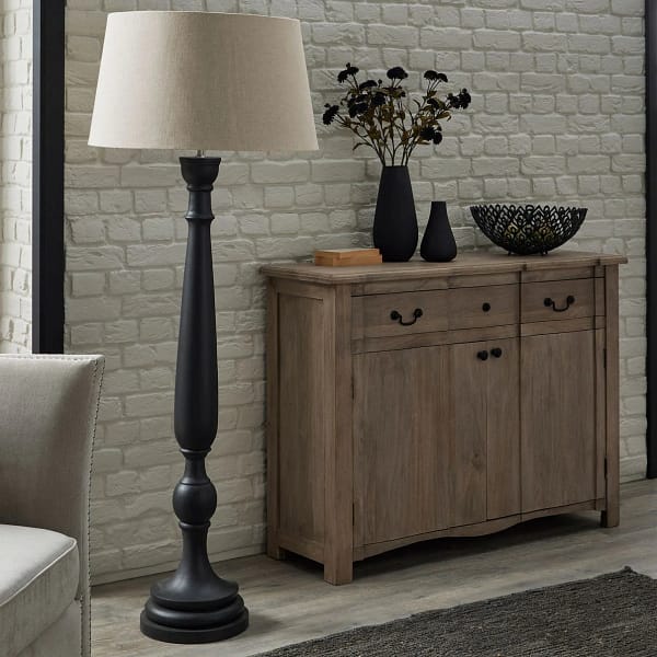 Delaney Grey Droplet Floor Lamp With Linen Shade 22665 f