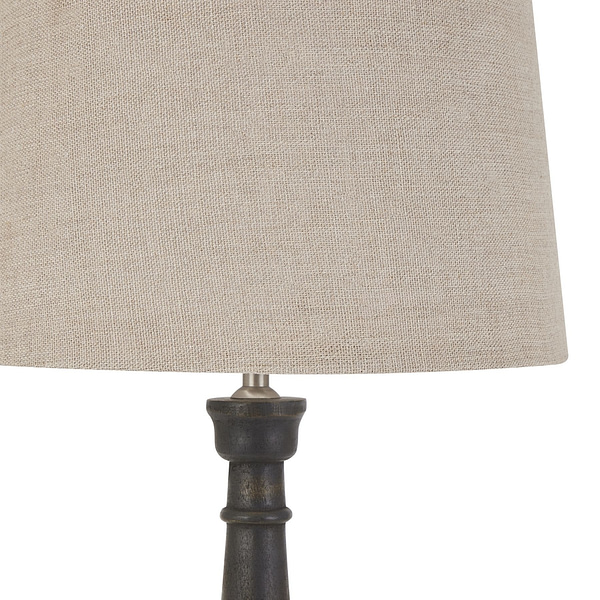 Delaney Grey Bead Candlestick Lamp With Linen Shade 22667 a