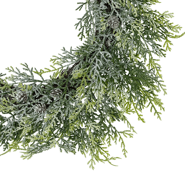 Frosted Pine Wreath With Pinecones 22747 a